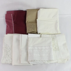 Mixed Lot of 10 White Red and Brown Pillowcases DIY Fabric Cutters Crafting
