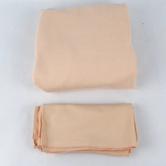 5 PC Set of Peach Pink Napkins and Tablecloth Home Decor Flawed