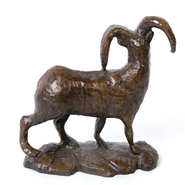 Vintage 1982 Red Mill Bighorn Sheep Figurine Brown Decorative Collectible