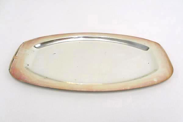 Silverplated Platter Serving Tray w/ Divided Pressed Glass 5 Pc Germany