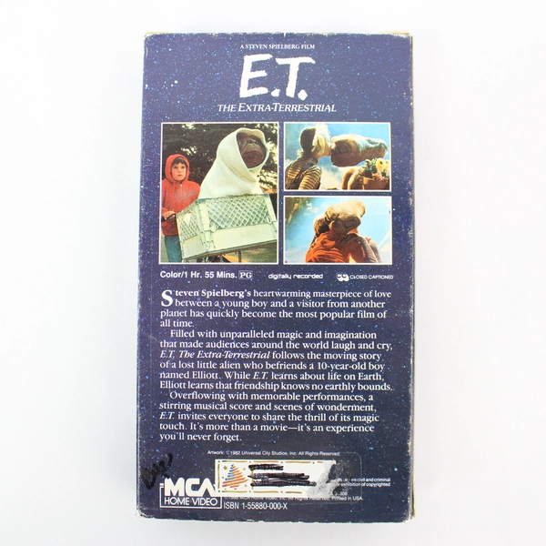 ET The Extra-Terrestrial VHS 1982 MCA Home Video Steven Spielberg Rated PG