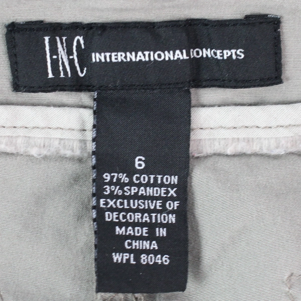 I.N.C Women's Gray Cropped Cargo Embroidered Bedazzled Capris Pants Size 6