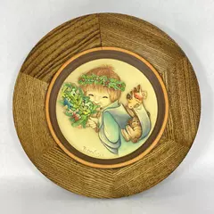 Vintage 1977 Anri Collectable Christmas Plate With Frame N1966