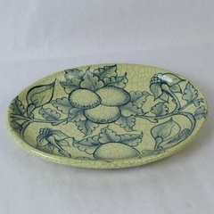 Casal Pottery Decorative Tray Made In Mexico Yellow with Green Squash