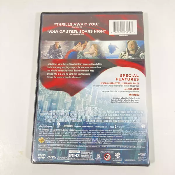 Man of Steel DVD Two Disc Special Edition 2013 Russell Crowe Henry Cavill