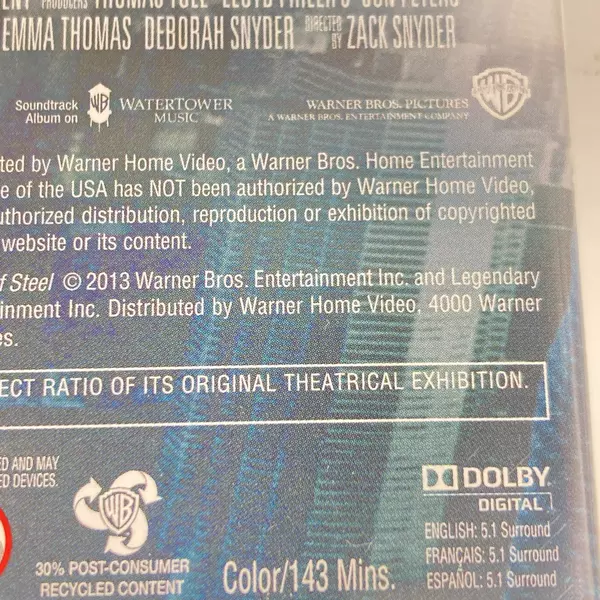 Man of Steel DVD Two Disc Special Edition 2013 Russell Crowe Henry Cavill