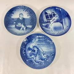 Lot of 3 Georg Jensen Mother's Day Collector Plates 1973-1975