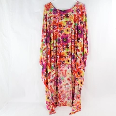 Cha Cha Vente Women's Colorful Floral Mesh Swim Cover Up Shawl Size XL