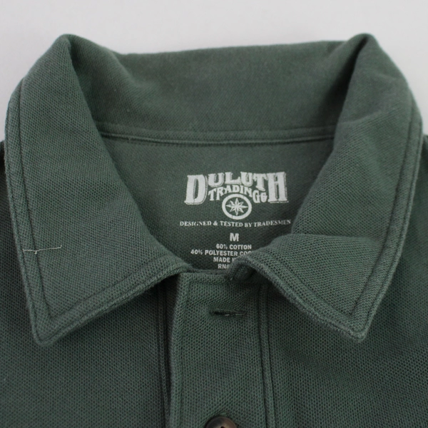 Duluth Trading Solid Green Cotton Blend Polo Shirt Men's Size Medium