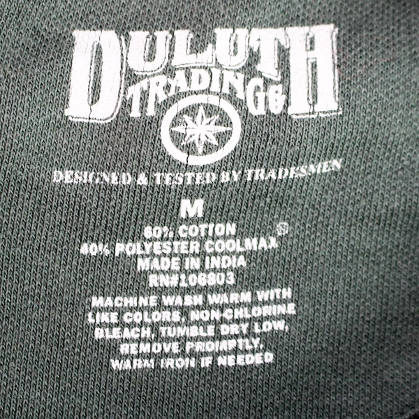 Duluth Trading Solid Green Cotton Blend Polo Shirt Men's Size Medium