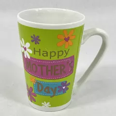MTY Happy Mother's Day Coffee Mug Cup Lime Green Floral Design Pre-Owned