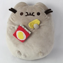 Gund Pusheen Cat Eating Potato Chips Plush Stuffed Animal 10" Tall
