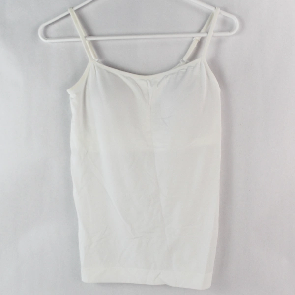 Lot of 2 Jockey Women's White Spaghetti Straps Built in Bra Tank Top Size L