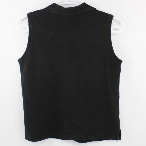  L.L. Bean Women's Shirt Black Collared Sleeveless Tank Top Size Medium 