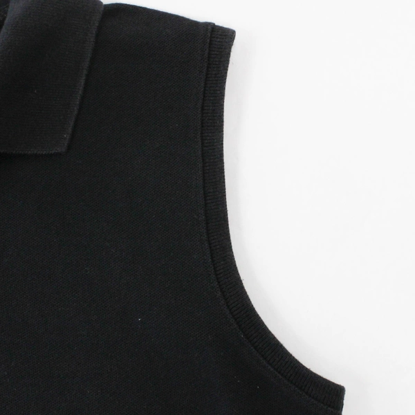  L.L. Bean Women's Shirt Black Collared Sleeveless Tank Top Size Medium 
