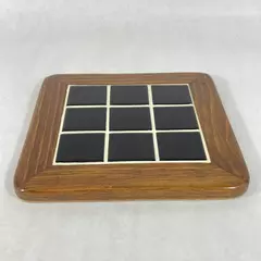 Wood 'N' Toys Handmade Cork Back Tile Trivet Black Squares 8.75 x 8.75 Inch