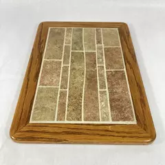 Wood 'N' Toys Handmade Cork Back Tile Trivet Tan Brown Brick 10.5 x 15 Inch