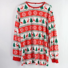 PatPat White Red and Green Christmas Patterned Sweatshirt Men's 2XL