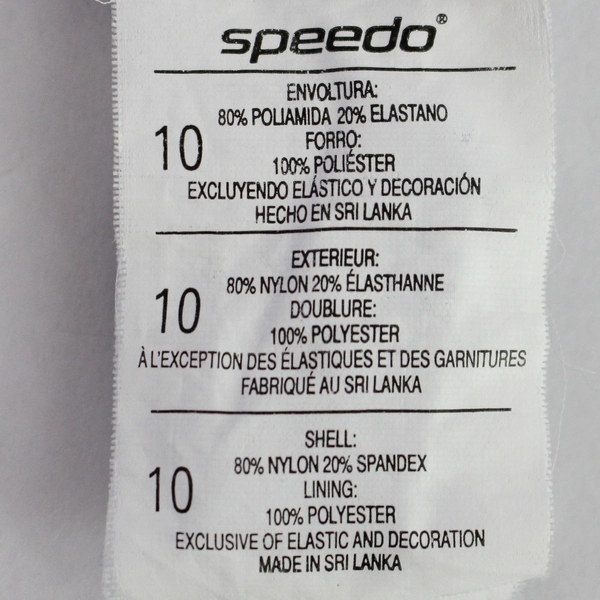 Speedo Black and White Palm Leaf Print One Piece Swimsuit Women's Size 10 
