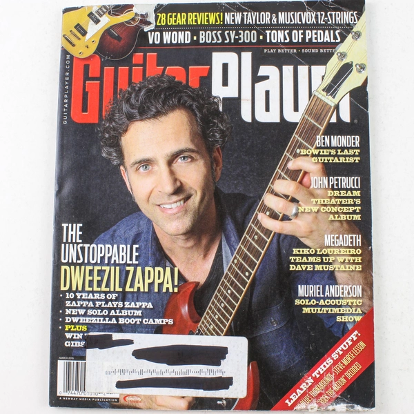 Guitar Player Magazine March 2016 Dweezil Zappa Cover Megadeth Ben Monder
