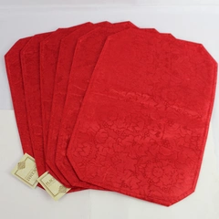 Set of 6 Greenbrier International Red Satin Christmas Holiday Placemats 