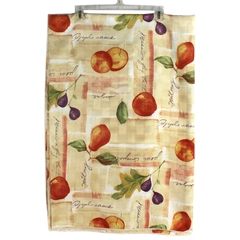 Fruit Motif Tablecloth Orange Green White 60" x 80" Rectangular Very Good