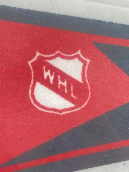 Vintage Portland Winter Hawks Pennant Hockey Collectible WHL Old Logo Red Black
