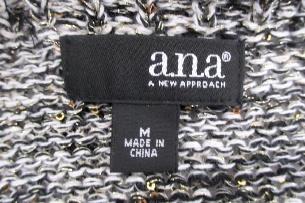Ana A New Approach Women's Medium Short Sleeve Metallic Gray Short Sleeve Bow