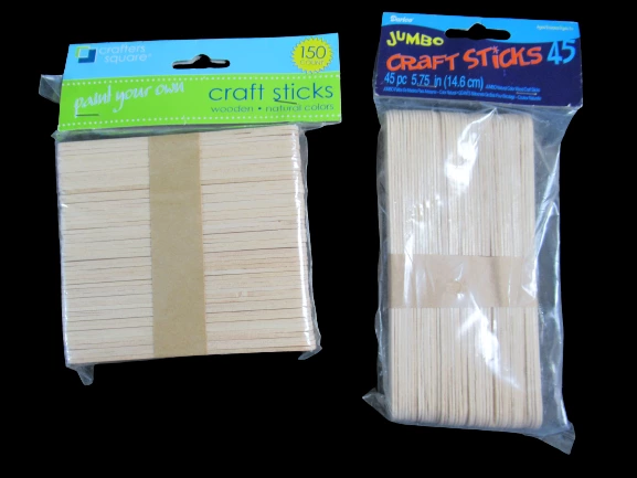 Lot of 345 Wooden Craft Sticks Popsicle Jumbo Regular Darice Crafters Square