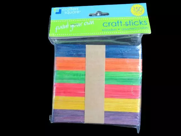 Lot of 345 Wooden Craft Sticks Popsicle Jumbo Regular Darice Crafters Square