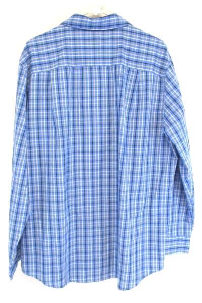 JOHN ASHFORD Long Sleeved Button Up Blue Plaid Shirt Size Extra Large