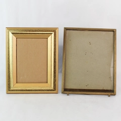 Lot of 2 Desk Picture Frames Gold Colored 5x7 and 8x10 One Missing Glass