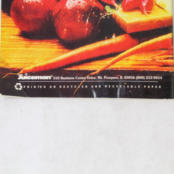 The Juiceman Fresh Juice Recipes and Menu Planner 1992 Booklet Cookbook