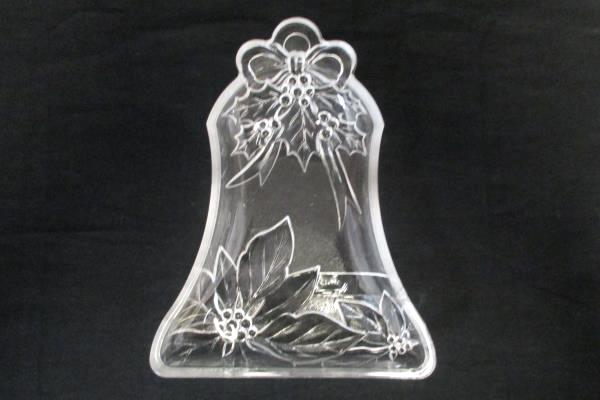 Bell Shaped Poinsettia Glass Trinket/Candy Dish Holiday Home Decor