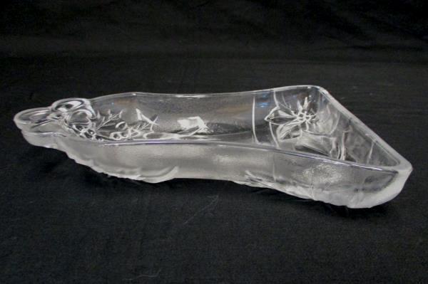 Bell Shaped Poinsettia Glass Trinket/Candy Dish Holiday Home Decor
