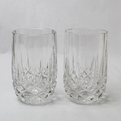 Set of 2 Kristal Zajecar Nobility 14oz Tumbler 5.5” Tall Cut Crystal Glasses 