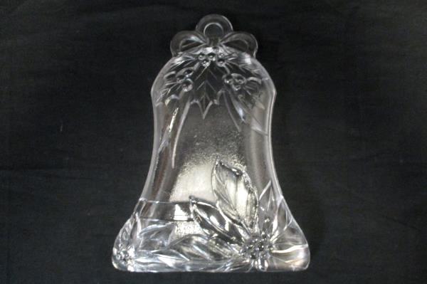 Bell Shaped Poinsettia Glass Trinket/Candy Dish Holiday Home Decor