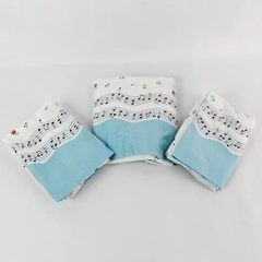 Lot of 3 Flower Music Note Design Queen Size Pillowcases 23x30" Stained