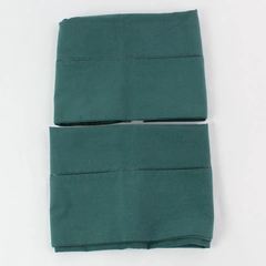 Set of 2 Dark Green Queen Size Pillowcases 19x29"