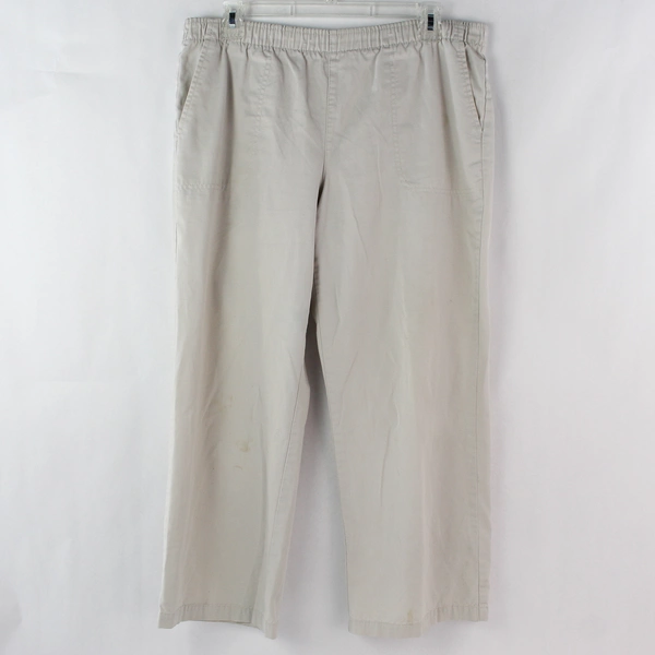White Stag Women's Beige Pull-On Elastic Waist Cropped Pants Size M (8P-10P)