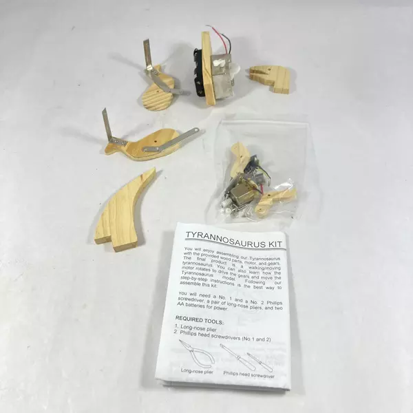 Kid Tek Build Your Own Battery Operated Tyrannosaurus Wooden Model Kit