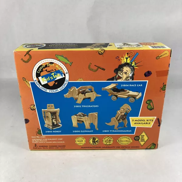 Kid Tek Build Your Own Battery Operated Tyrannosaurus Wooden Model Kit