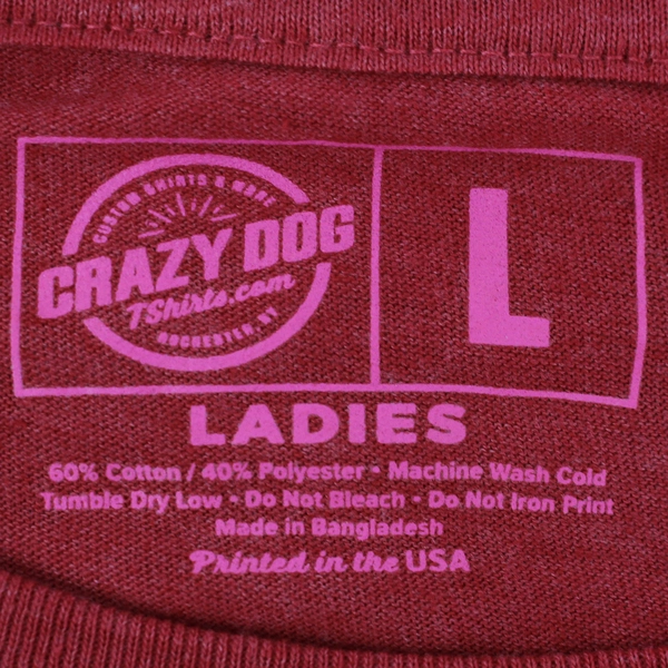 Crazy Dog Red Dear Santa Christmas T-shirt Women's Size Large