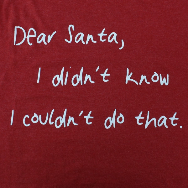 Crazy Dog Red Dear Santa Christmas T-shirt Women's Size Large