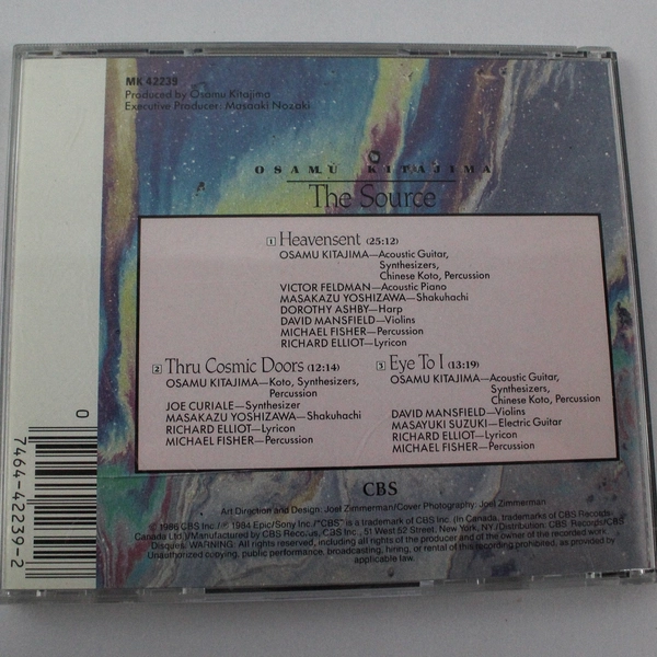 Osamu Kitajima The Source Music CD 1986 CBS Records Good Pre-Owned