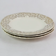 Set of 3 Vintage Homer Laughlin White Saucers A47N8 and L46N8 6.25"