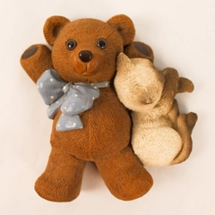 Vintage Vicki Lane Teddy Bear & Sleeping Kitten Figurine Pre-owned