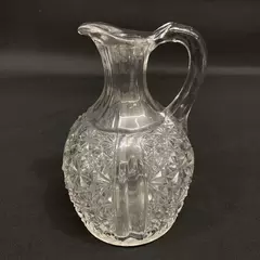 VIntage Daisy Star Cut Glass Oil or Vinegar Cruet