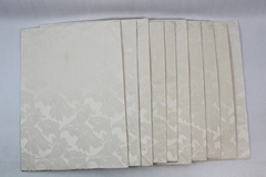 Set of 10 Cloth Placemats Sateen Damask Rectangular Dining Room Home Decor