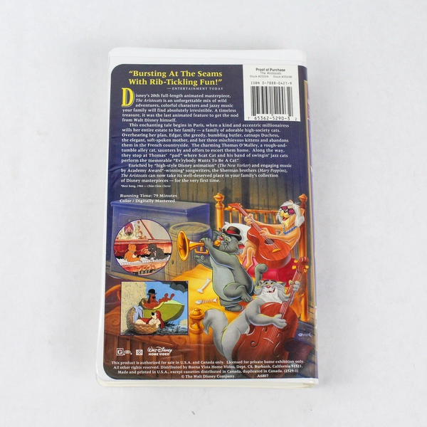 The Aristocats 1996 Walt Disney Home Video Clamshell VHS